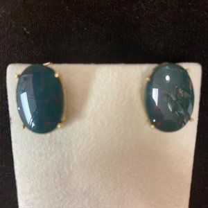 Dark Green Opal Earring